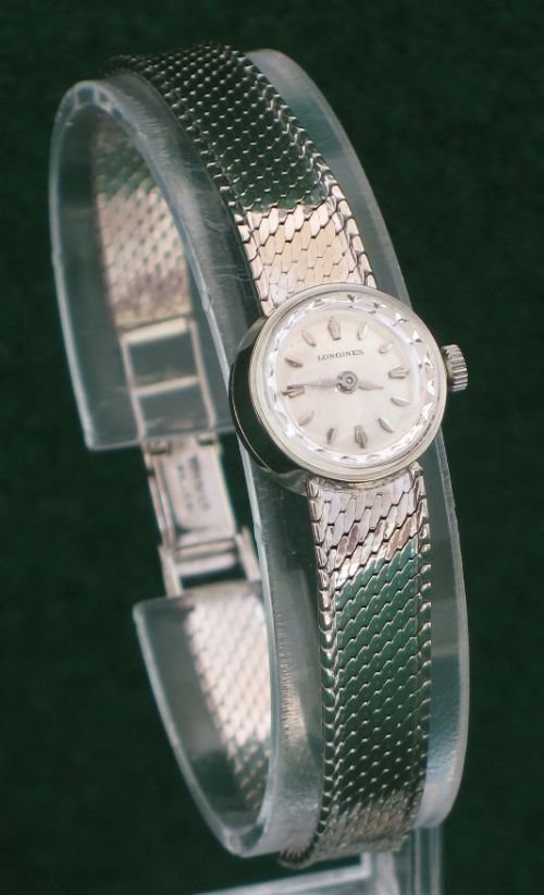 fig 1. BEAUTIFUL SOLID 9CT WHITE GOLD LADIES COCKTAIL WATCH BY LONGINES