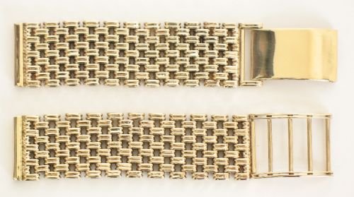 fig 2. SUPERB VINTAGE SOLID 9CT GOLD 42G LINK MENS WATCH BRACELET STRAP C1960