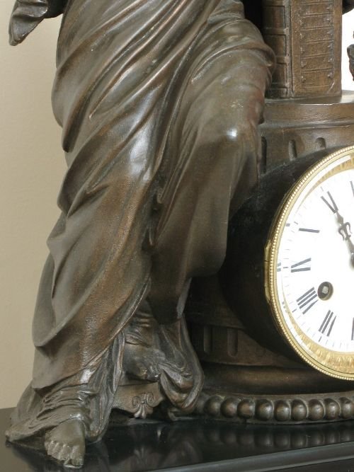 fig 3.
BEAUTIFUL LARGE FRENCH FIGURAL MARBLE CLOCK OF MINERVA GODDESS OF WISDOM c1880