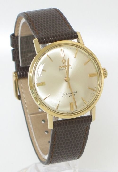 Rare Solid 14ct Gold Omega Seamaster Deville Auto Cal 552 Mens Watch C1960