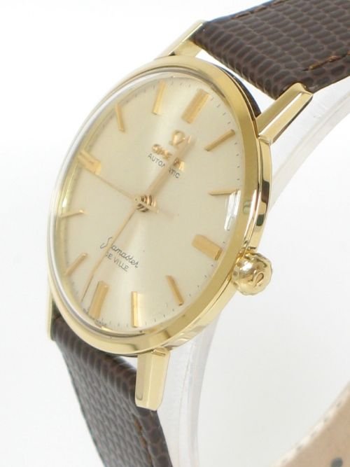 fig 3. RARE SOLID 14ct GOLD OMEGA SEAMASTER DEVILLE AUTO CAL 552 MENS WATCH C1960