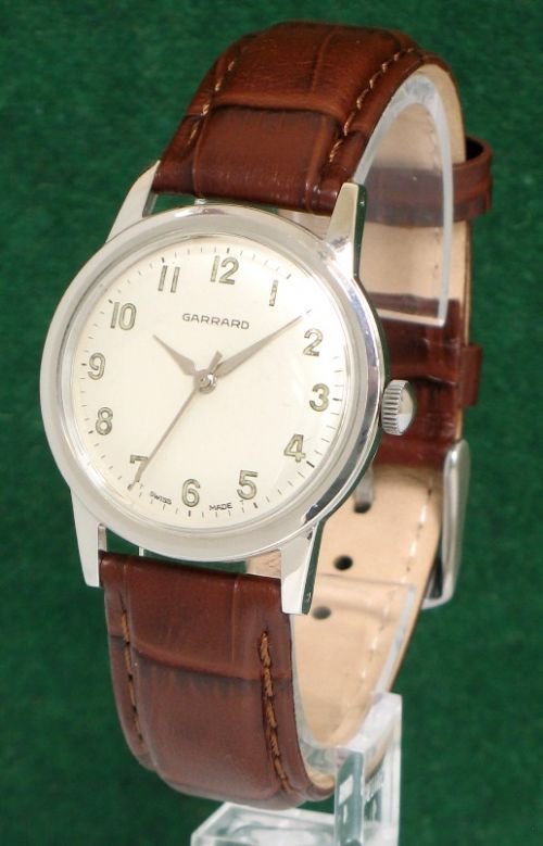 Rare Original Solid Stainless Steel Manual Wind Garrard Mens Watch C1960