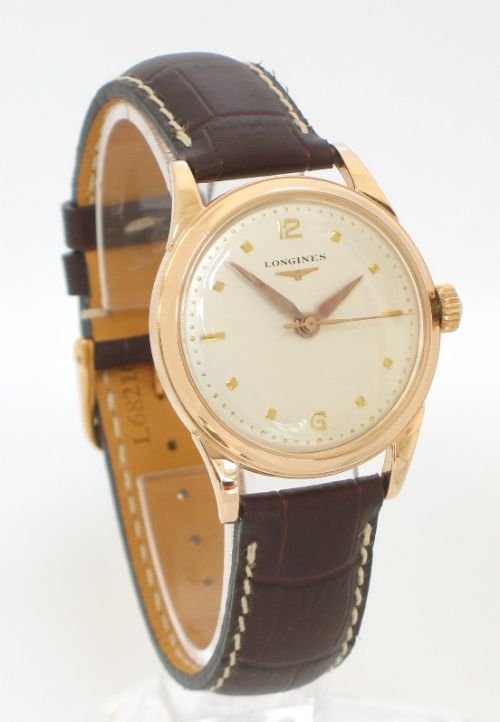 Superb Solid 18ct 18k Rose Pink Gold Longines Mid Sized Boxed Mens Ladies Watch C1951/2