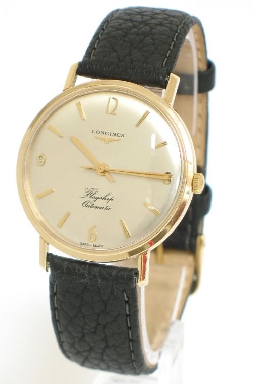 	
Stunning Solid 9ct Gold Longines Flagship Automatic Mens Watch with Box C1960