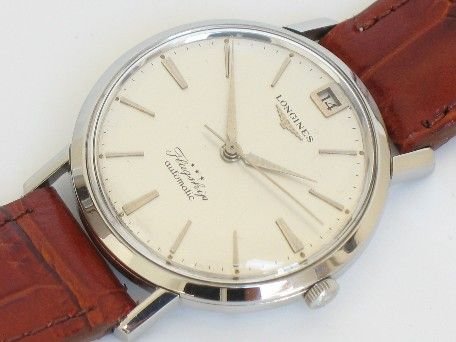 fig 4. STUNNING SOLID STAINLESS STEEL LONGINES FLAGSHIP AUTOMATIC MENS WATCH c1960