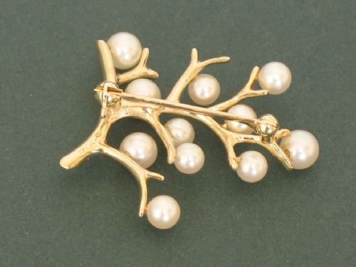 fig 2. BEAUTIFUL SOLID 14CT GOLD LADIES PEARL BROOCH