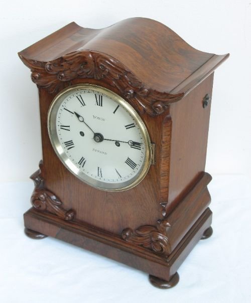 fig 2. RARE AND BEAUTIFUL WILLIAM IV ROSEWOOD TWIN FUSEE BRACKET CLOCK BY GEORGE YONGE OF THE STRAND LONDON C1820