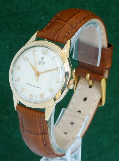 fig 1. SOLID 9CT GOLD ROLEX TUDOR MENS WATCH WITH BOX C1960