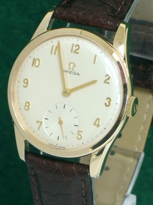 fig 1. STUNNING SOLID 9ct GOLD OMEGA CALIBRE 269 MENS WATCH WITH ORIGINAL BOX