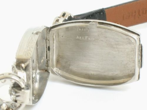 fig 3. EXQUISUTE PLATINUM AND DIAMOND ART DECO LADIES COCKTAIL WATCH C1950