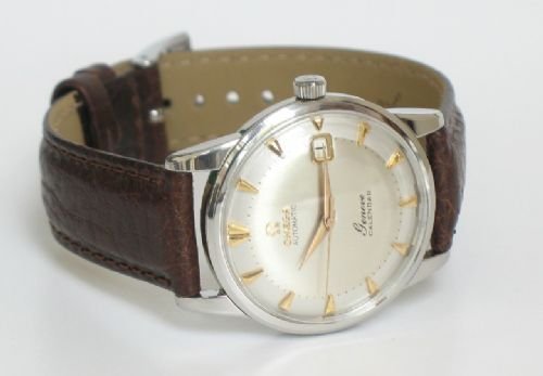 fig 4.
SUPERB RARE OMEGA GENEVE CALENDAR AUTOMATIC CAL 503 TWO TONE MENS WATCH C1959-60