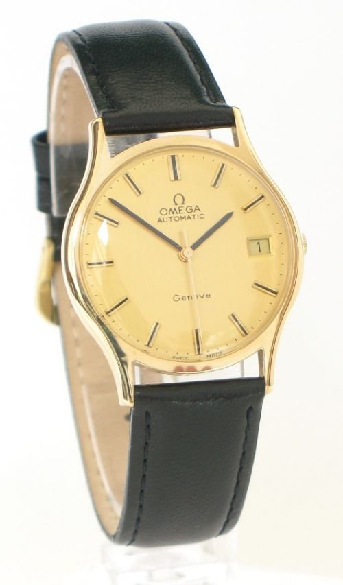 Stunning Solid 9ct Gold Omega Geneve Automatic Date Mens Watch
