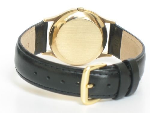 fig 3. STUNNING SOLID 9ct GOLD OMEGA GENEVE AUTOMATIC DATE MENS WATCH