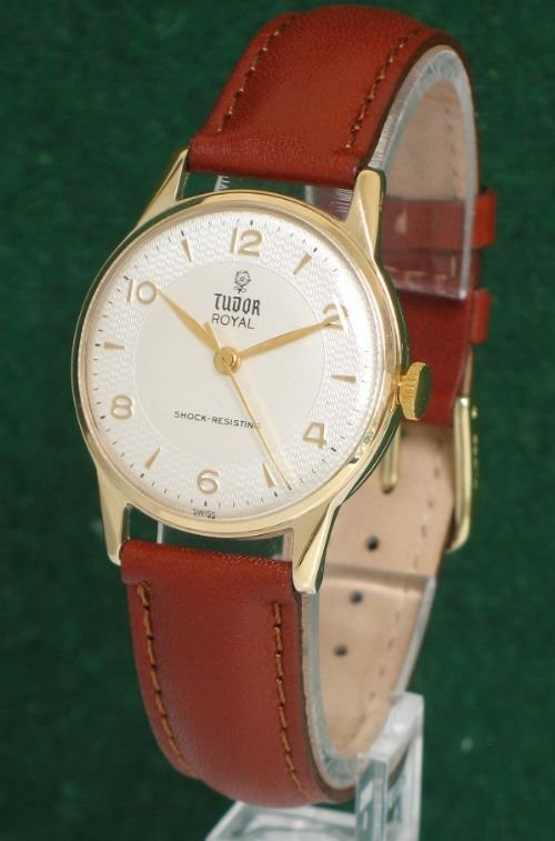 fig 1. SUPERB SOLID 9CT GOLD ROLEX TUDOR ROYAL MENS WATCH C1959