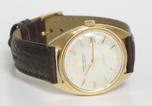 fig 2. STUNNING SOLID 18CT GOLD GIRARD PERREGAUX GYROMATIC CHRONOMETER MENS WATCH