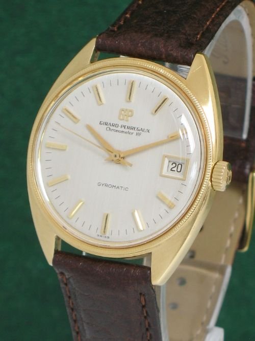 fig 4. STUNNING SOLID 18CT GOLD GIRARD PERREGAUX GYROMATIC CHRONOMETER MENS WATCH