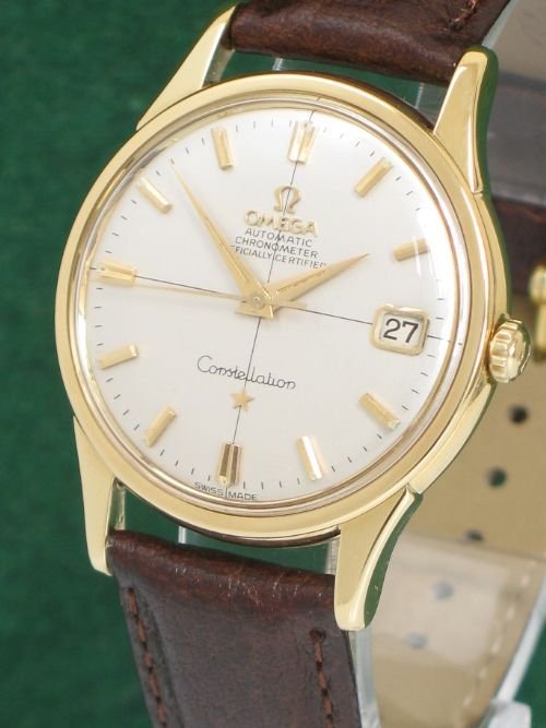 fig 1. 	
EXCEPTIONAL SOLID 18ct 18K GOLD OMEGA CONSTELLATION AUTO DATE C1960 