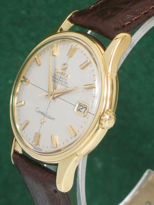 fig 2. 	
EXCEPTIONAL SOLID 18ct 18K GOLD OMEGA CONSTELLATION AUTO DATE C1960 