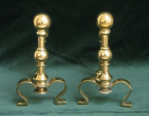 fig 1. BEAUTIFUL PAIR OF GENUINE VICTORIAN FIRE DOGS OR ANDIRONS C1890