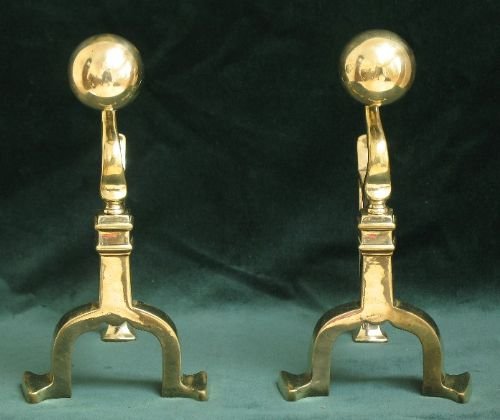 fig 2. BEAUTIFUL GENUINE VICTORIAN SOLID BRASS COMPANION SET AND FIRE DOGS OR ANDIRONS C1890