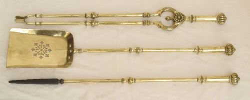 fig 1. STUNNING GENUINE VICTORIAN THREE PIECE COMPANION SET OR FIRE IRONS C1880