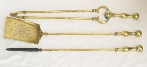 fig 1. BEAUTIFUL GENUINE VICTORIAN THREE PIECE COMPANION SET OR FIRE IRONS C1890