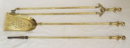Beautiful Genuine Vistorian Three Piece Companion Set or Fire Irons C1890