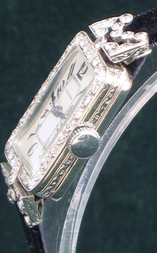 fig 3. EXQUISITE LONGINES PLATINUM AND DIAMOND ART DECO LADIES COCKTAIL WATCH C1940