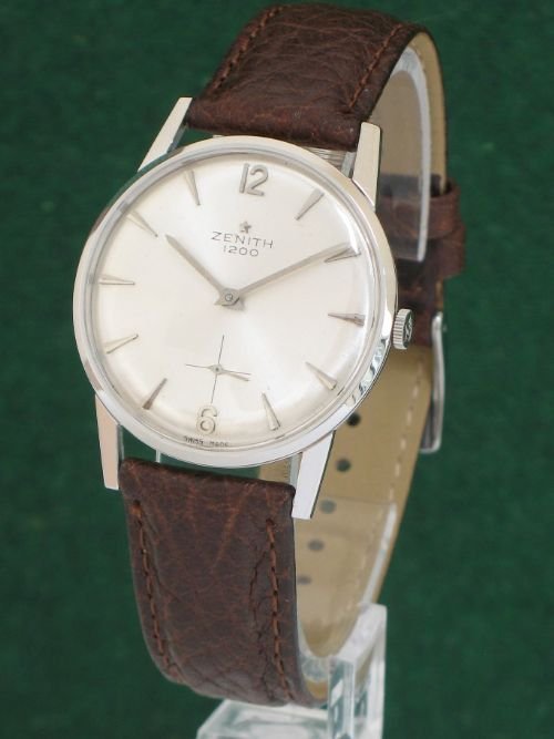 fig 1. SUPERB ZENITH 1200 CHRONOMETER 40.T STAINLESS STEEL 17 JEWEL MENS WATCH