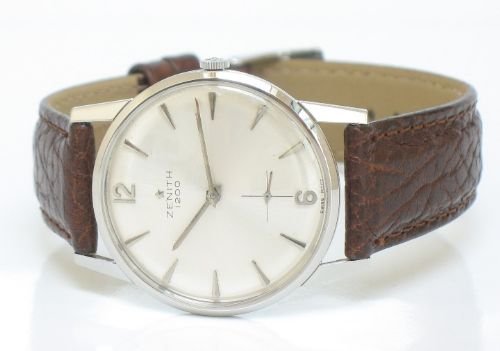fig 4. SUPERB ZENITH 1200 CHRONOMETER 40.T STAINLESS STEEL 17 JEWEL MENS WATCH