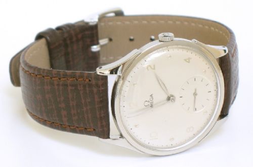 fig 1. SUPERB RARE STAINLESS STEEL OMEGA CAL 360 MODEL 2415-6 MENS WATCH C1949-50