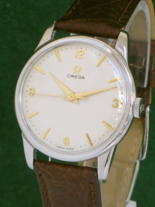 fig 1. SUPERB STAINLESS STEEL OMEGA CAL 285 MODEL 14726-2 SC MENS WATCH