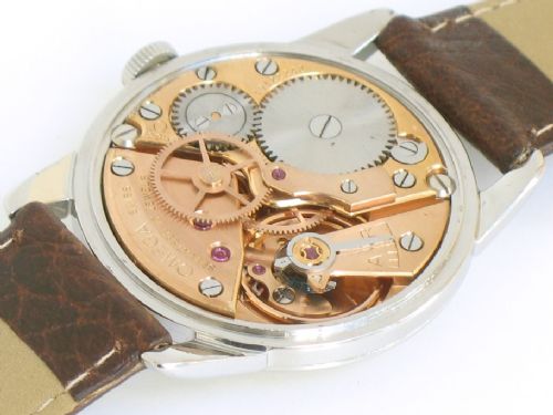 fig 4. SUPERB STAINLESS STEEL OMEGA CAL 285 MODEL 14726-2 SC MENS WATCH