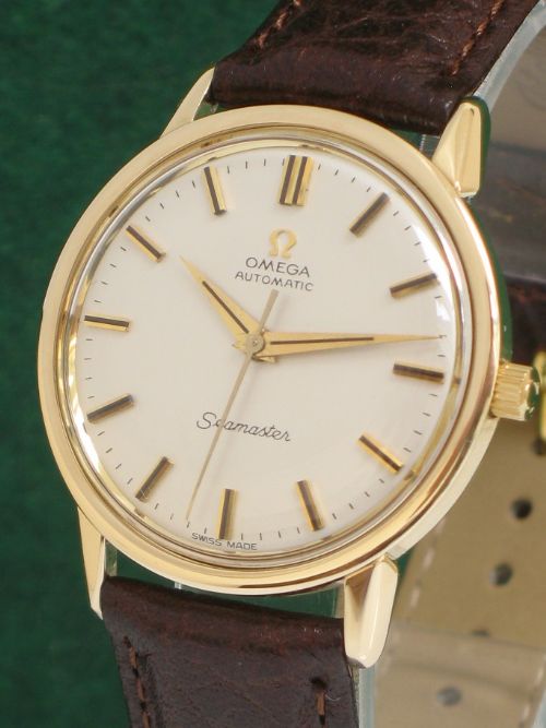 fig 1. SUPERB SOLID 9ct GOLD OMEGA SEAMASTER CHRONOMETER AUTO CAL 552 MENS WATCH