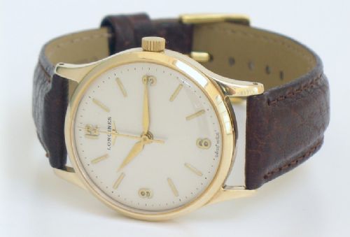 fig 2. STUNNING SOLID 9ct GOLD LONGINES MANUAL WIND CALIBRE 12.68ZS MENS WATCH c1959-60