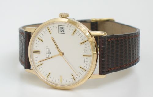 fig 2. STUNNING SOLID 9ct GOLD LONGINES MANUAL WINDING CALIBRE 6952 MENS WATCH WITH BOX