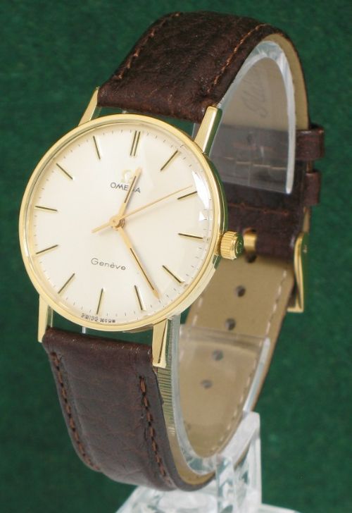 Stunning Rare Solid 18ct Gold Omega Geneve Cal 600 Mens Watch with Box