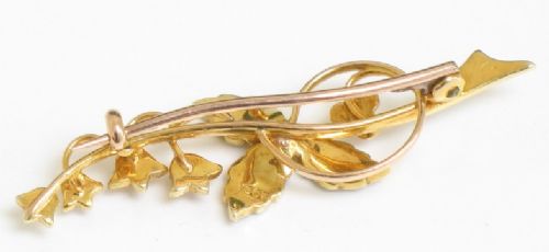 fig 1. EXQUISITE SOLID 9CT GOLD AND PEARL LADIES BROOCH