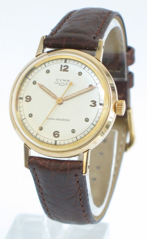 Superb Original Solid 9ct Gold Cyma Manual Wind Mens Watch