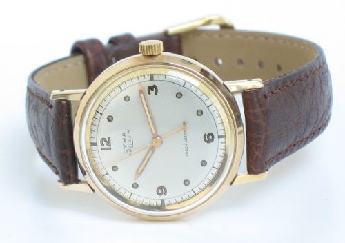 fig 2. SUPERB ORIGINAL SOLID 9ct GOLD CYMA MANUAL WIND MENS WATCH