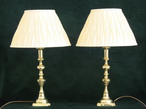 Beautiful Large Pair of Genuine Victorian Solid Brass Table Lamps C1890