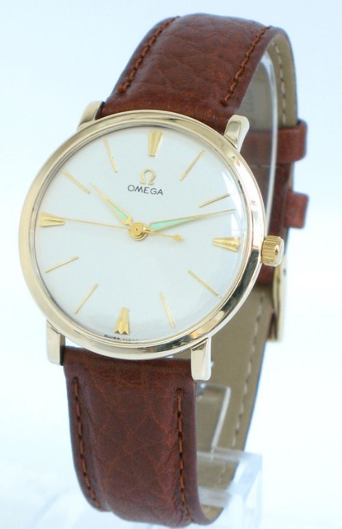 fig 1. STUNNING SOLID 9ct GOLD OMEGA CALIBRE 520 MENS WATCH C1958-59