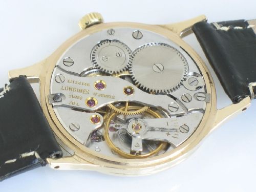 fig 4. SUPERB SOLID 9CT GOLD LONGINES 30L MENS WATCH