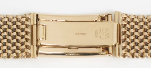 fig 2. SUPERB HEAVY 34G SOLID 9ct GOLD WATCH BRACELET FOLDOVER SPRUNG CLASP