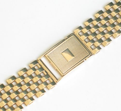 fig 1. SUPERB HEAVY 28G SOLID 9ct GOLD WATCH BRACELET C1958-59