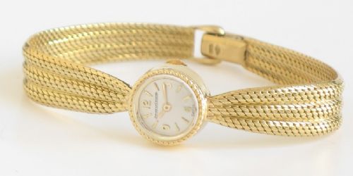 fig 1. BEAUTIFUL SOLID 18ct GOLD JAEGER LECOULTRE BACKWIND LADIES COCKTAIL WATCH