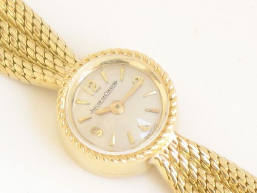 fig 2. BEAUTIFUL SOLID 18ct GOLD JAEGER LECOULTRE BACKWIND LADIES COCKTAIL WATCH