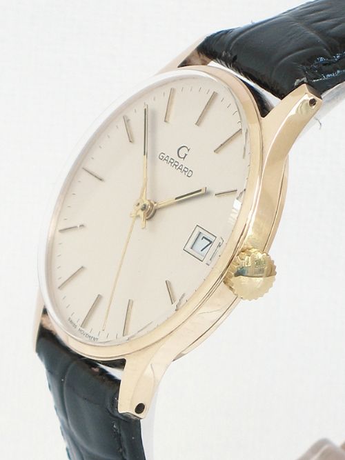 fig 2. STUNNING SOLID 9ct GOLD GARRARD MANUAL WIND MENS WATCH