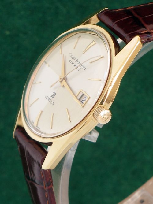 fig 2. RARE SOLID 18CT 18k GOLD GIRARD PERREGAUX GYROMATIC CHRONOMETER MENS WATCH