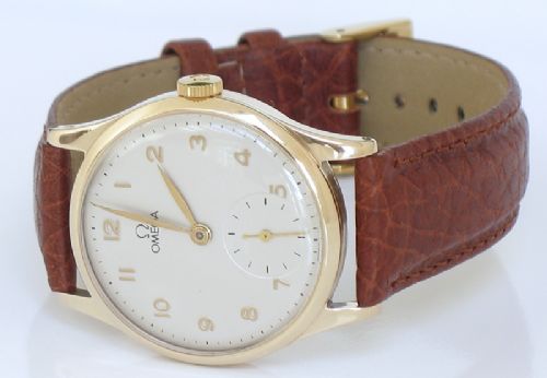 fig 1. STUNNING SOLID 9ct GOLD OMEGA CALIBRE 265 MENS WATCH C1952